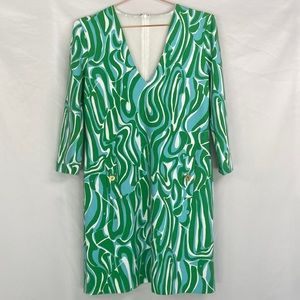Lilly Pulitzer Green and Blue Patterned Dress